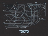 Tokyo (Black Licorice & Light Blue) Serigrafie von  Line Posters
