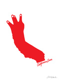 California Love (red on white) Poster von  Ashkahn