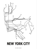 New York City (White & Black) Pôsters por Line Posters