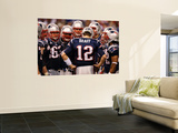 New York Giants and New England Patriots - Super Bowl XLVI - February 5, 2012: Tom Brady Wall Mural by Paul Sancya
