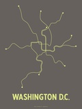 Washington DC (Gray/Brown & Lime) Poster by  Line Posters