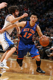 New York Knicks v Minneapolis Timberwolves, Minneapolis, MN, Feb 11: Jeremy Lin, Ricky Rubio Photographic Print by David Sherman