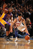 New York Knicks v Los Angeles Lakers, New York, NY, Feb 10: Jeremy Lin, Andrew Bynum Fotografisk trykk av Nathaniel S. Butler New York Knicks v Los Angeles Lakers, New York, NY, Feb 10: Jeremy Lin, Andrew Bynum Fotografisk trykk av Nathaniel S. Butler