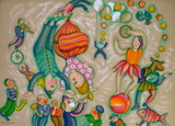Au Cirque - Les Clows En Cabriole Collectable Print by Françoise Deberdt
