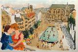 Paris, La Fontaine Stravinsky Collectable Print by Urbain Huchet