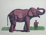 Elefante y General Serigraph by Antonio Segui