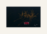 Composition Fond Noir Serigrafia por Georges Mathieu