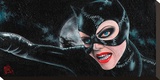Cat Woman Stretched Canvas Print by Christina Ramos