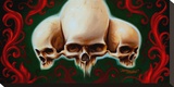 Three Skulls Stretched Canvas Print by James Strickland