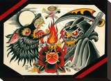 Wolf and Reaper Stretched Canvas Print by Tony Carey