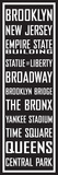 NY Famous Places Plaque en métal