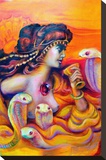 Snake Charmer Stretched Canvas Print by Claire Reid