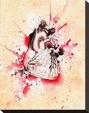 Exploding Heart Stretched Canvas Print by Christina Ramos