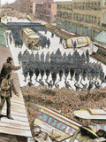 Police Officers Dispersing the Strike of Employees of Streetcar in New York, Usa, March 4, 1886 Photographic Print by Prisma Archivo 