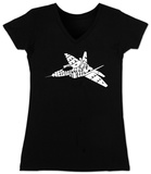 Juniors: V-Neck - Need for Speed - Fighter Jet T-Shirt