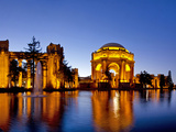 Panoramic of the Palace of Fine Arts at Dusk in San Francisco, California, Usa Fotografisk tryk af Chuck Haney