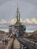 The Dry Dock, Barcelona by Manchon, 'The Spanish and American Illustration', 1872 Photographic Print by Prisma Archivo 
