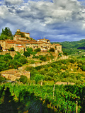 The Village of Montefioralle Overlooks the Tuscan Hills around Greve, Tuscany, Italy Photographic Print by Richard Duval