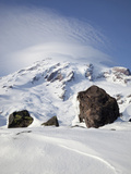 Mount Rainier with Lenticular Cloud over Summit, Mount Rainier National Park, Washington, Usa Photographic Print by Jamie & Judy Wild