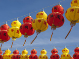 Red and Yellow Chinese Lanterns Hung for New Years, Kek Lok Si Temple, Island of Penang, Malaysia Photographic Print by Cindy Miller Hopkins