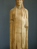 Kore in Pentelic Marble. Dated in 520 Bc Acropolis Museum, Athens, Greece Photographic Print by Prisma Archivo 