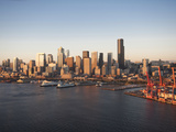 Aerial View of Elliott Bay and Downtown Seattle, Washington, Usa Photographic Print by Greg Probst