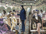 Prisma Archivo - Old Railroad Car. Inside View with Passengers, Usa Fotografická reprodukce Prisma Archivo - Old Railroad Car. Inside View with Passengers, Usa Fotografická reprodukce