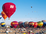 Hot Air Balloons Take Flight, Albuquerque, New Mexico, Usa Photographic Print by Charles Crust