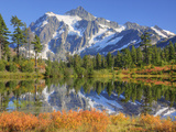 Reflected in Picture Lake, Mt. Shuksan, Heather Meadows Recreation Area, Washington, Usa Photographic Print by Jamie & Judy Wild