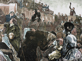 Mormon Church Service in the Tabernacle from 'Harper's Weekly' (1871), Usa Fotografisk tryk af Prisma Archivo