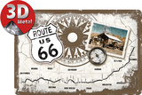 Route 66 Kompass Tin Sign