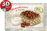 Strawberries & Cream Plaque en métal