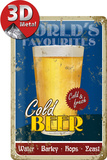 Cold Beer Tin Sign