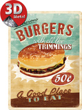 Hamburguesas Cartel de chapa