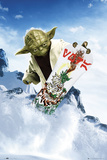 Star Wars-Yoda Snowboarding Plakaty