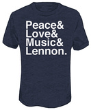 John Lennon - Peace Love Music T-shirts