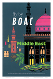 British Overseas Airways Corporation: Fly by BOAC - Middle East, c.1954 Posters