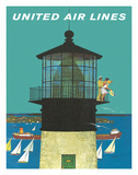 United Air Lines: Lighthouse, c.1960s Giclee Print by Stan Galli