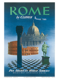 Pan American: Rome by Clipper - Vatican and Coliseum, c.1951 Prints