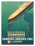 Hamburg America Line: HAPAG Nach der Westküste Südamerikas, c.1930s Prints by Ottomar Anton