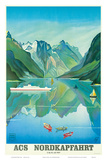 HAPAG Cruise Line: Nordkapfahrt - North Cape and Norwegian Fjords, c.1957 Láminas