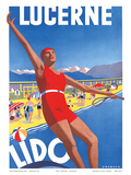 Lido, Lake Lucerne, Switzerland, c.1933 Kunstdrucke von Albert Solbach
