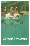 United Air Lines: Horse Back Riders, c.1960s Prints by Stan Galli