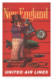 United Air Lines: New England, c.1955 Art by Stan Galli