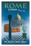 Pan American: Rome by Clipper - Vatican and Coliseum, c.1951 Prints