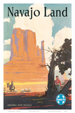 Santa Fe Railroad: Navajo Land, c.1954 Poster