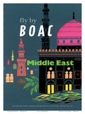 British Overseas Airways Corporation: Fly by BOAC - Middle East, c.1954 Posters