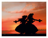 Hula Sisters: Hawaiian Hula Dancers at Sunset Giclee-trykk av Randy Jay Braun Hula Sisters: Hawaiian Hula Dancers at Sunset Giclee-trykk av Randy Jay Braun