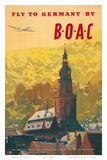 British Overseas Airways Corporation: Fly to Germany by BOAC, c.1950s Prints by Frank Wootton