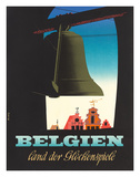 Belgien: Land der Glockenspiele - Land of Glockenspiel c.1950 Lámina giclée